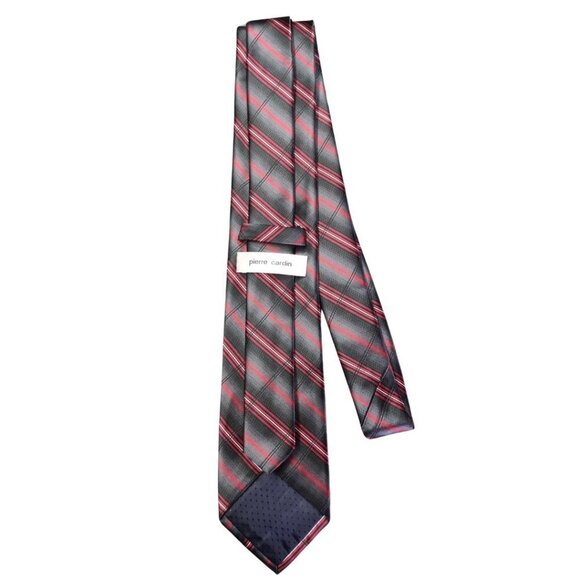 ✨ Pierre Cardin Red and Black Stripe Tie - Picture 4 of 6